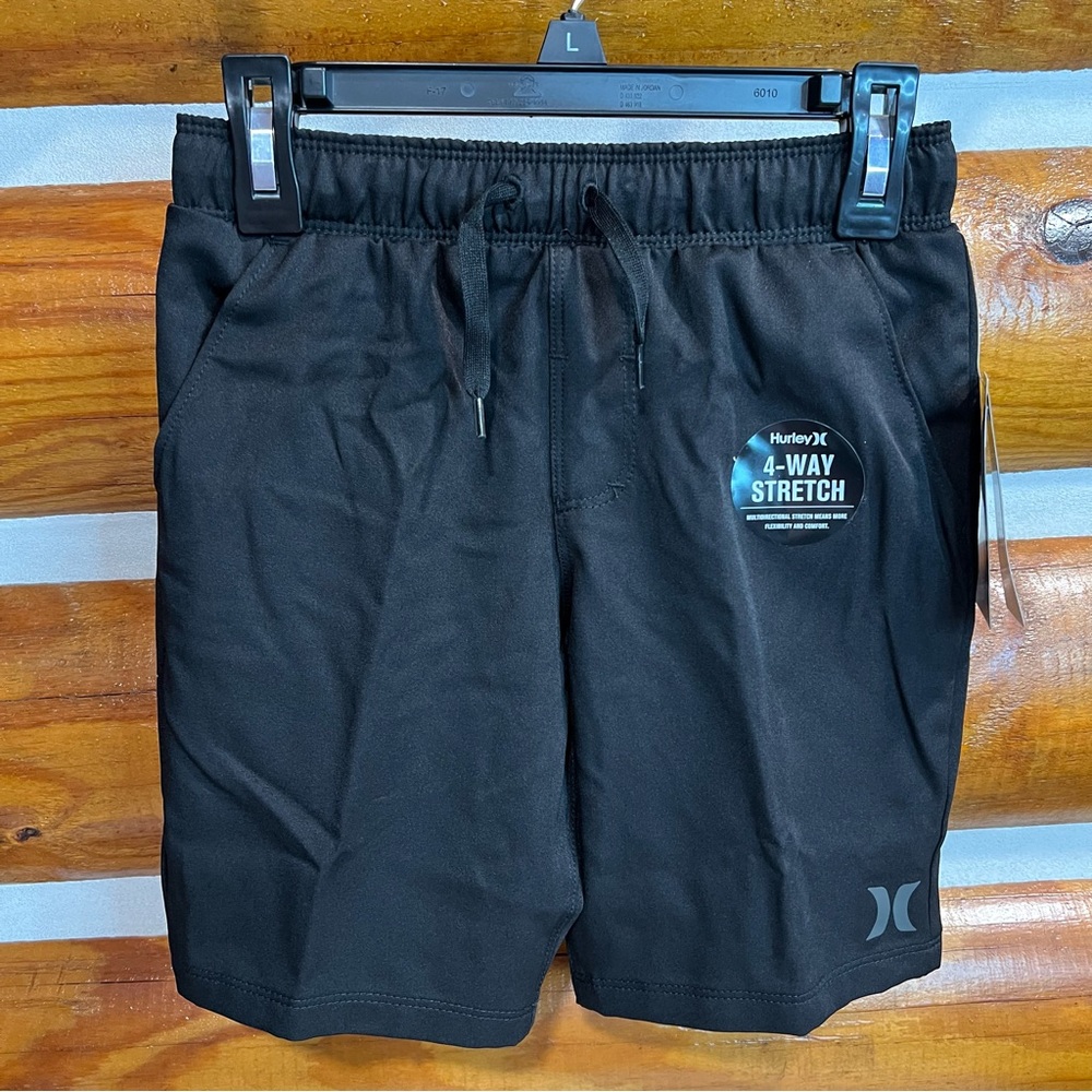 Hurley Boy’s Black 4-Way Stretch Shorts